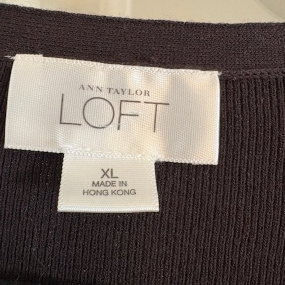 LOFT Black Wrap Sweater, Size XL - Picture 2 of 5